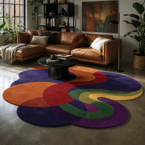 Chroma Flow Rug hand-tufted wool and bamboo silk rug