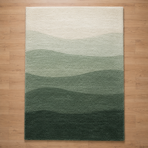 Sage Horizon Rug hand-tufted wool and bamboo silk rug – view 2