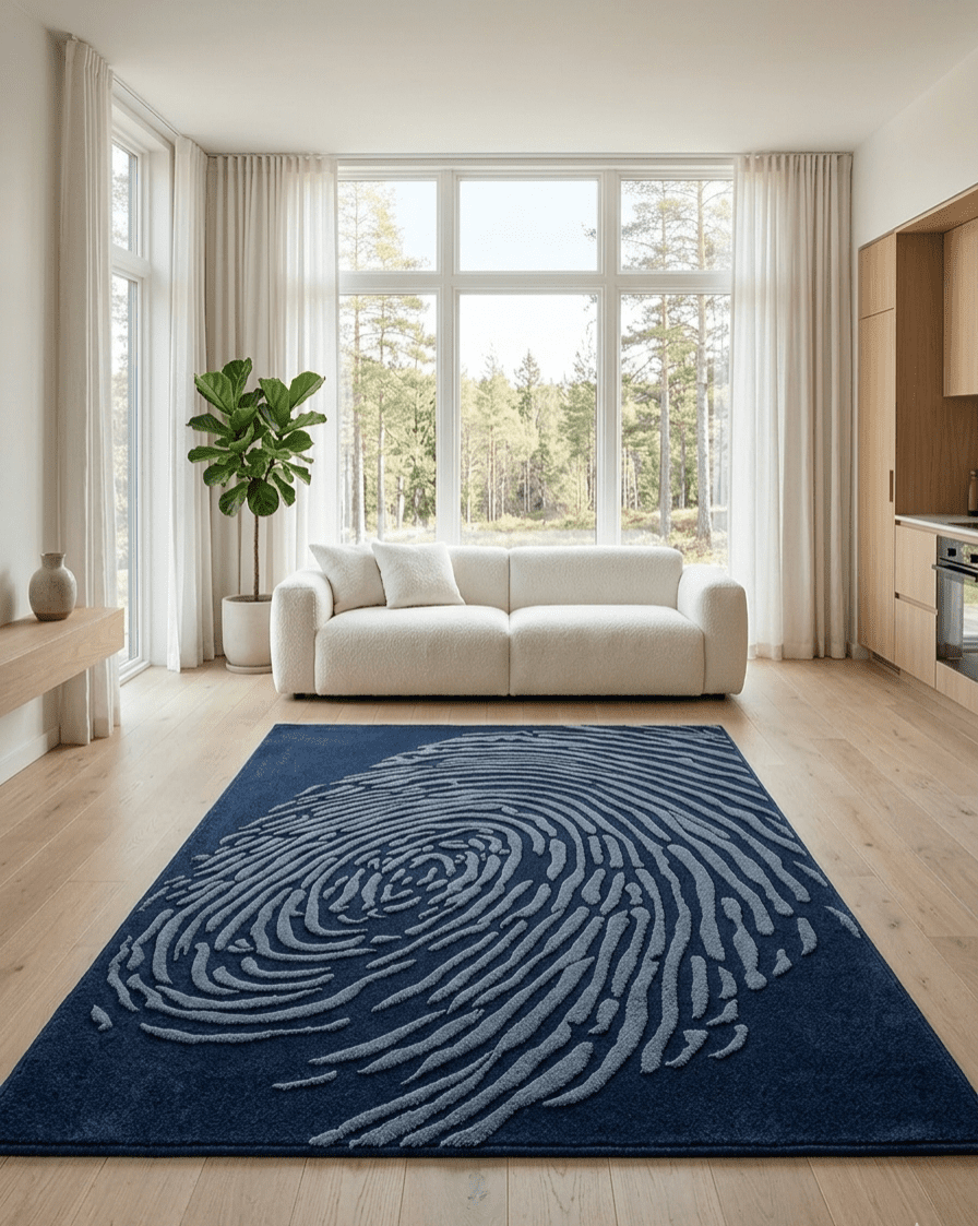 Whorl Indigo Rug