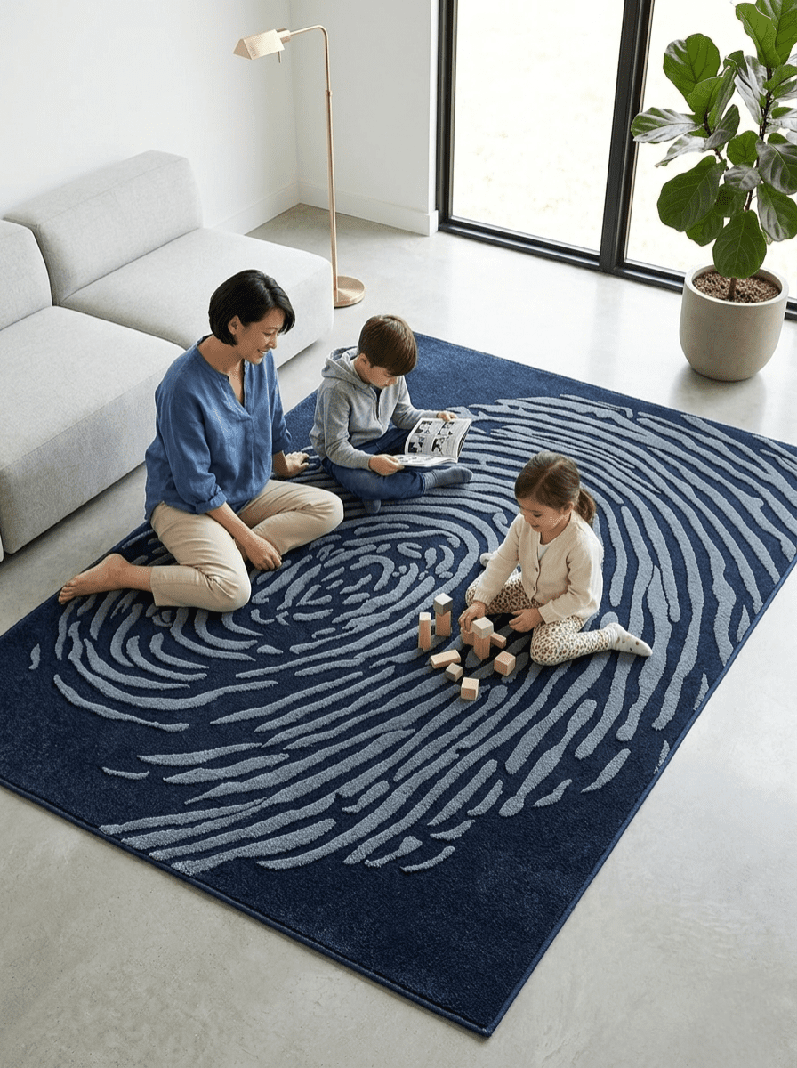 Whorl Indigo Rug