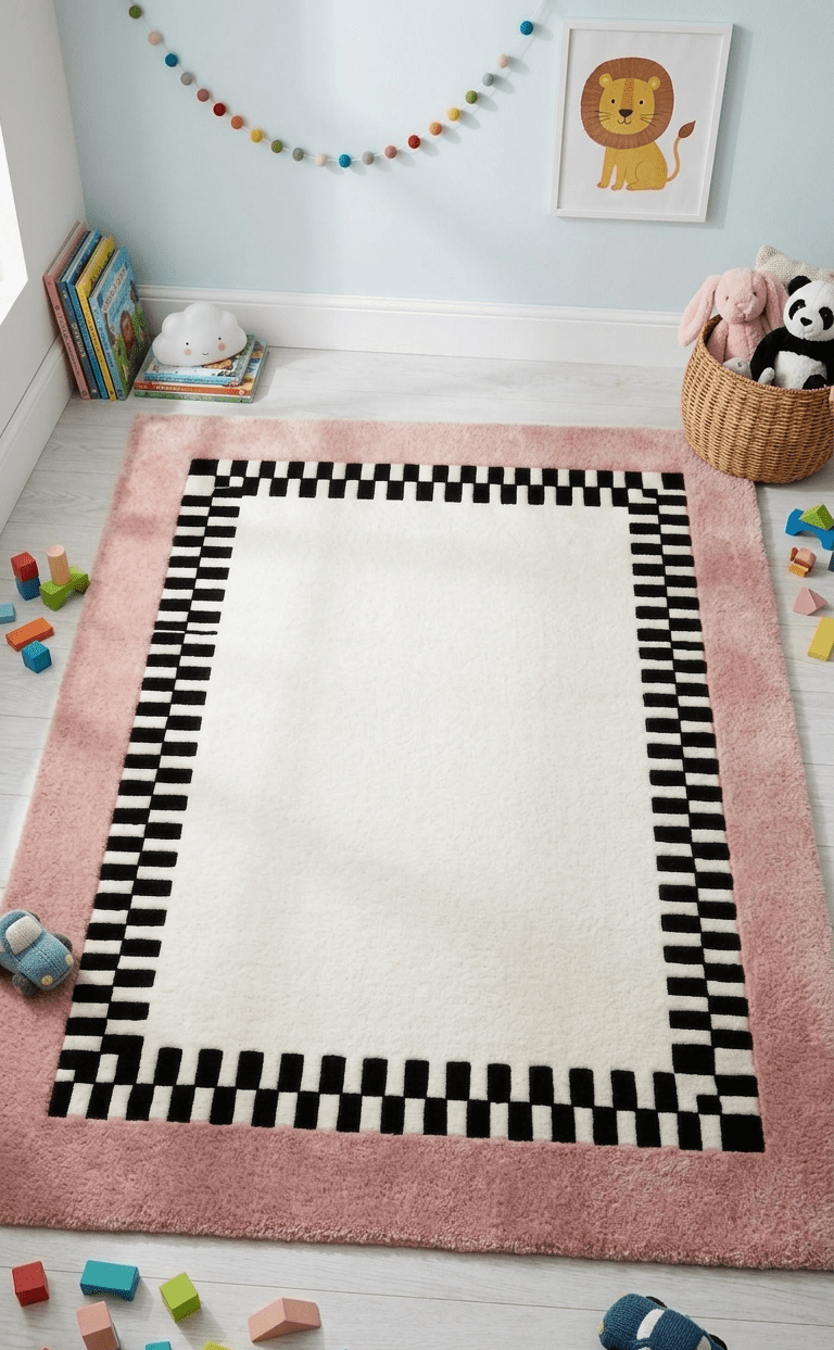 Pink Border Rug