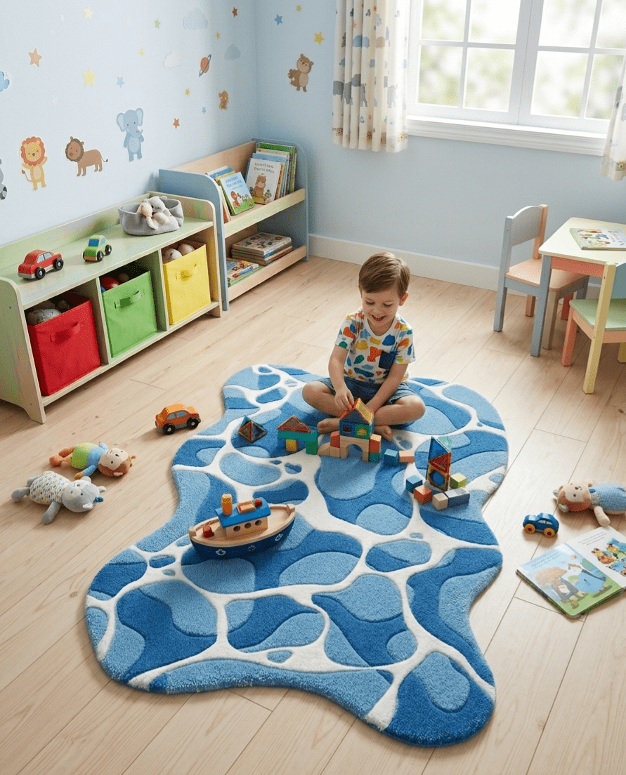 Aqua Caustic Rug