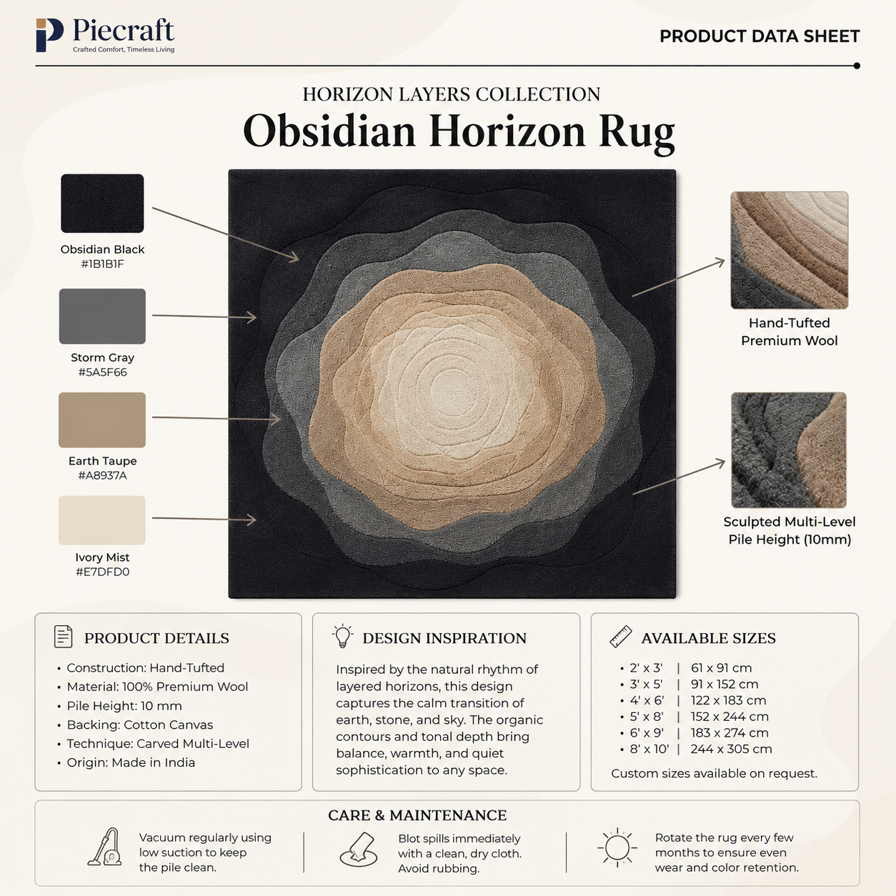 Obsidian Horizon Rug