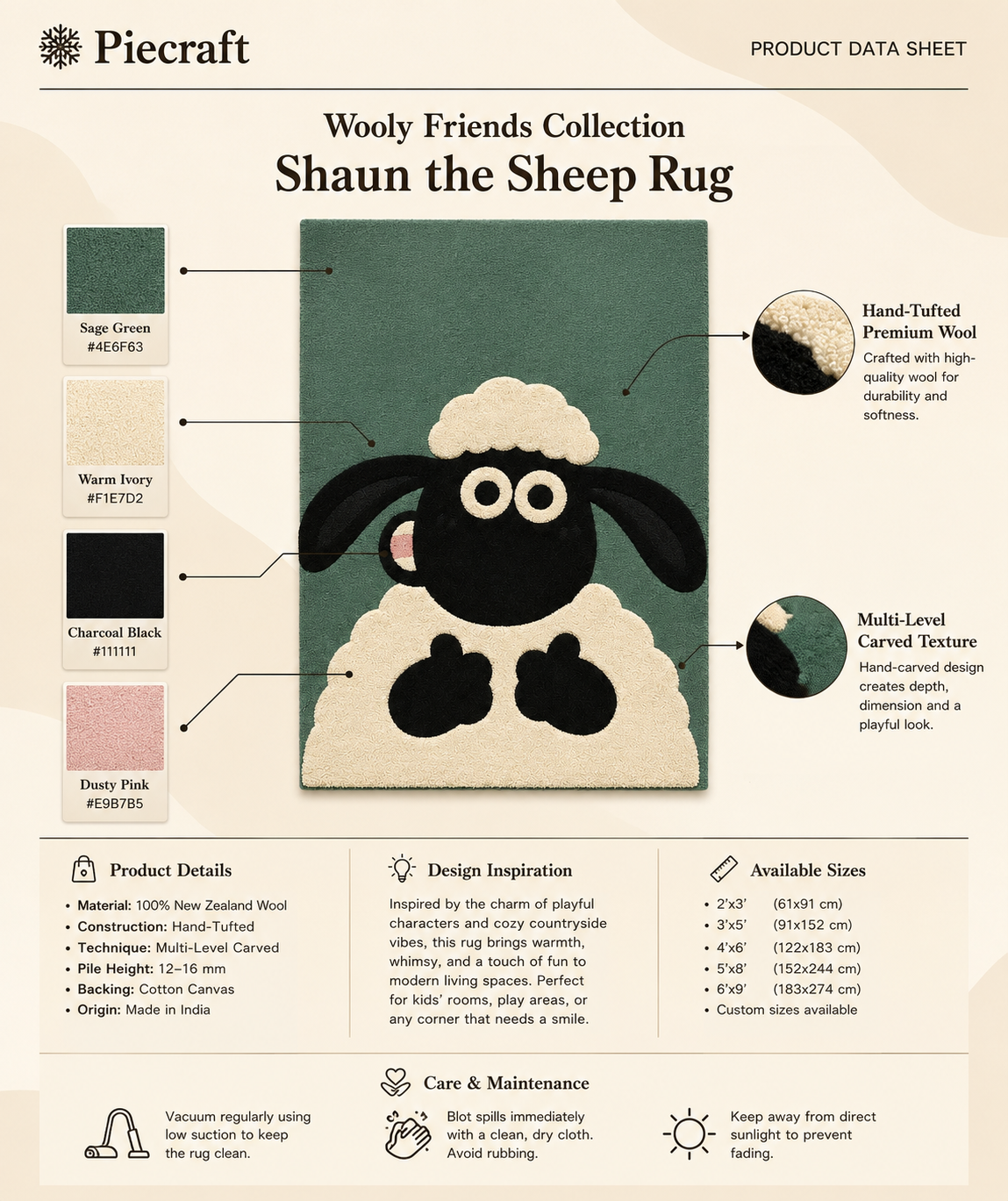 Shaun The Sheep Rug