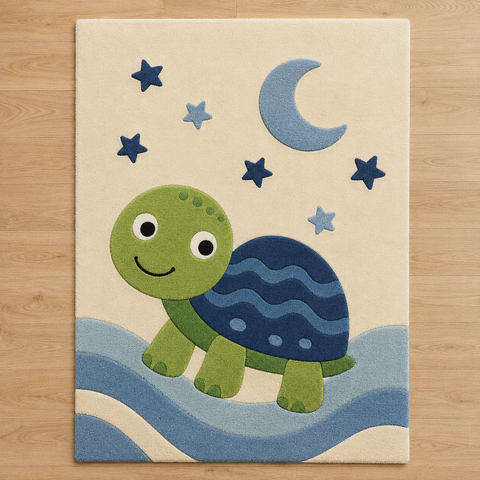 Turtle Adventure Rug hand-tufted wool and bamboo silk rug – view 2