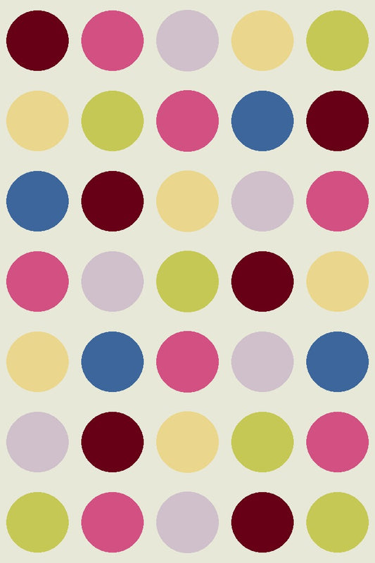 Hand-Tufted NZ Wool Rug – Vibrant Polka Dot Design