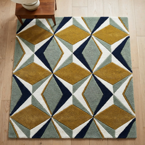 Gem Rug - Hand-tufted abstract rug in brown, rust, and sand - ThePieCraft