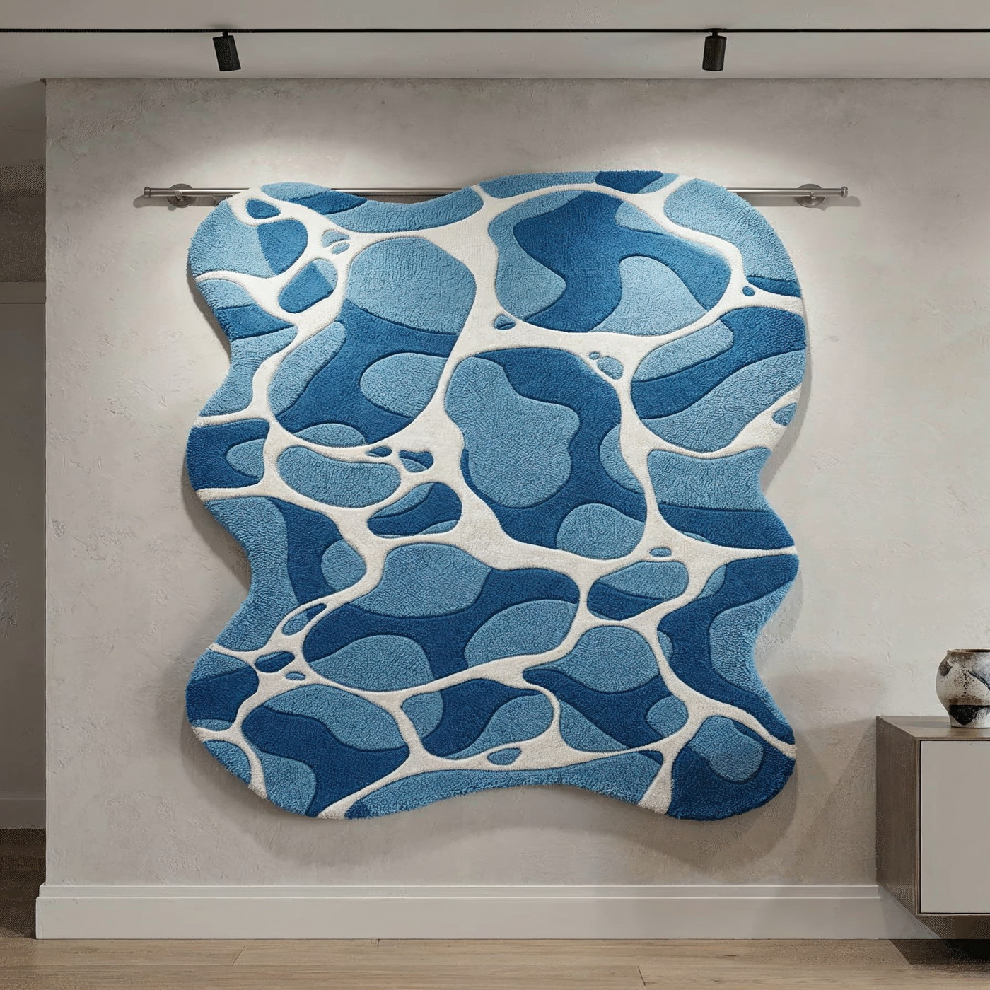 Aqua Caustic Rug texture and craftsmanship detail