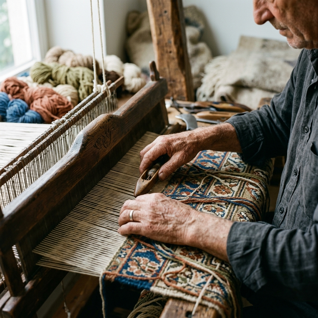 Hand-tufting a bespoke rug at The PieCraft