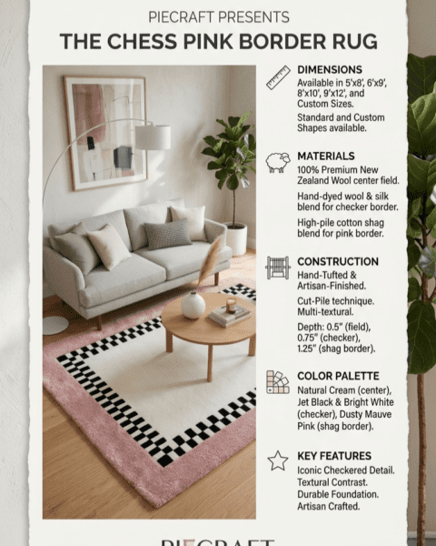 Pink Border Rug — alternate view