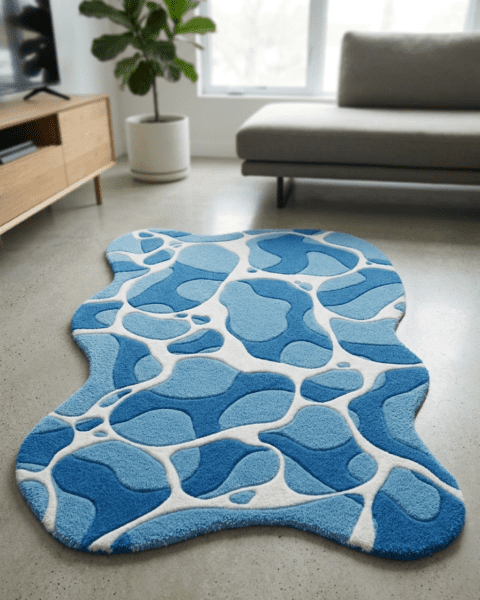 Aqua Caustic Rug — alternate view